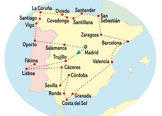 Mapa del viaje